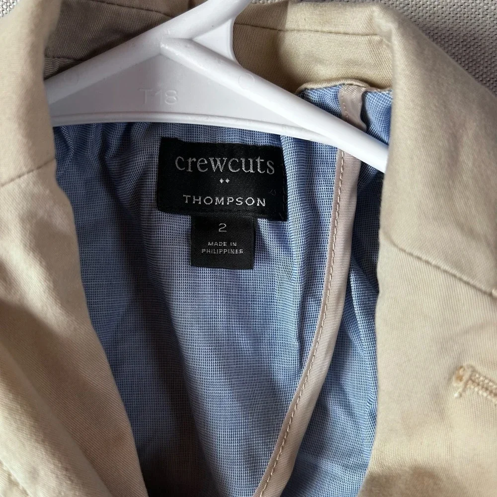 Crewcuts J.Crew Boys Thompson Blazer Jacket Tan Khaki Size 2 Cotton‎ Blend